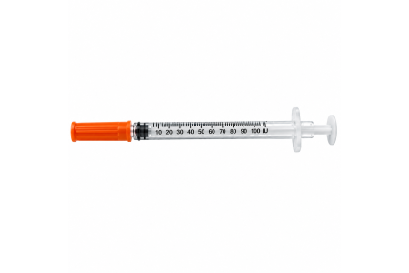 RAMY U-100 Insulin Syringe with Fixed Needle (Without Plunger Protective Cap)